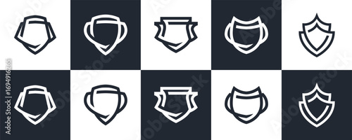 Emblem Shield Logo Set Vector Design