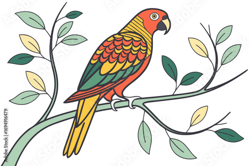 vector illustration of a parrot