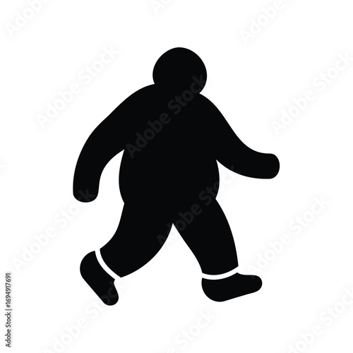 Silhouette of a person walking, representing health, exercise, or pedestrian symbol