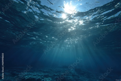 Wallpaper Mural Underwater sunbeams illuminate ocean floor (1) Torontodigital.ca