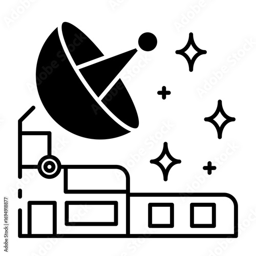 This Satellite dish icon is suitable for Space and Galaxy, etc.