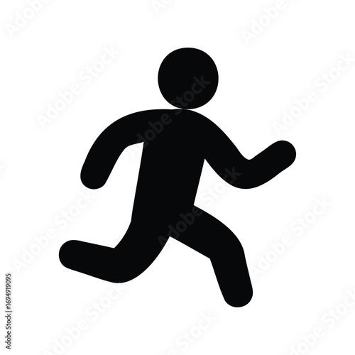 Stick figure running swiftly a minimalist icon for motion and activity