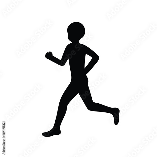 Silhouette of a person running or jogging for sport and fitness