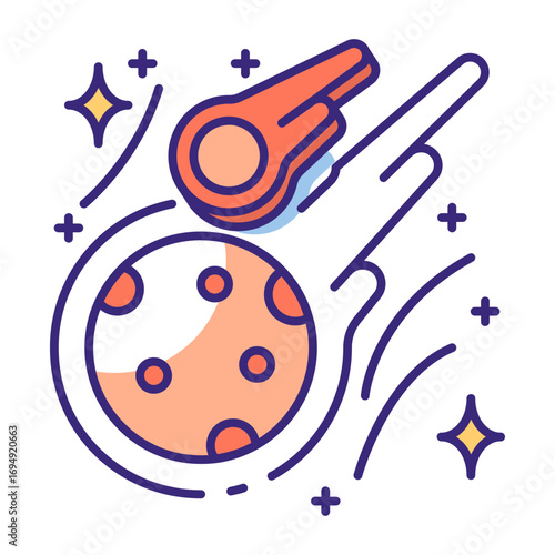 This Comet icon is suitable for Space and Galaxy, etc.
