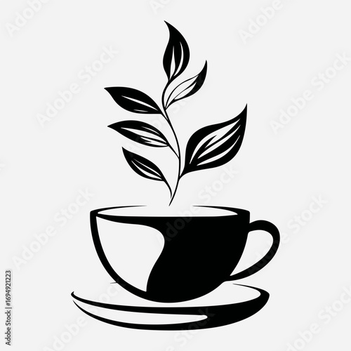 Coffee Cup Silhouette Minimalist Flat Icon Set Vintage Retro Graphic, Coffee Lover Coffee Drink Vector Design Clothing