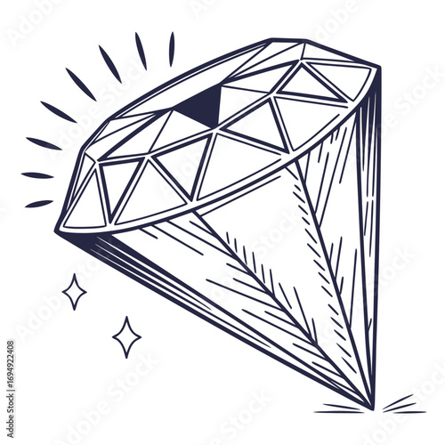 Illustration of a sparkling diamond, a precious and valuable gemstone