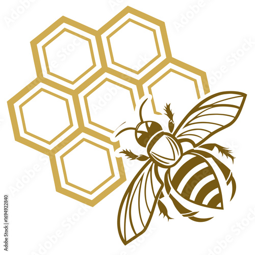 Vector art of bee and honeycomb, a charming illustration of natures sweet creation