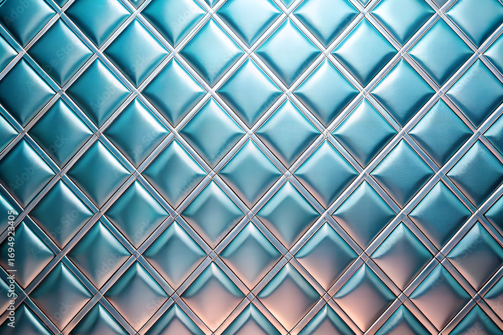 Fototapeta premium Textured teal diamond pattern isolated on white background