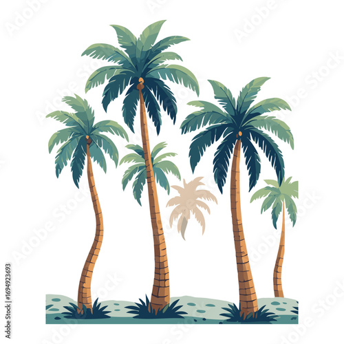  Sketch tropical palm trees. 