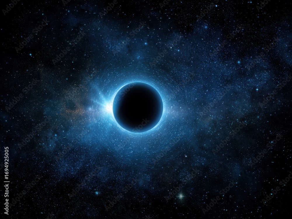 Naklejka premium Cosmic eclipse in a deep space nebula