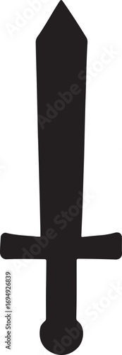 Sword silhouette vector, medieval weapon design, EPS vector for illustration and graphic use