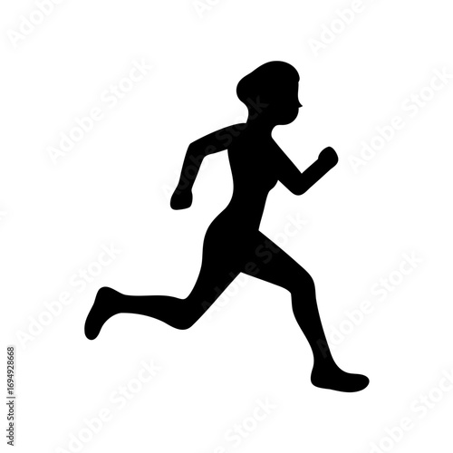 Silhouette of a running woman illustrating physical activity and healthy lifestyle