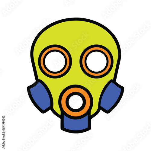 Gas Mask Industrial Concept White Background Vector Art