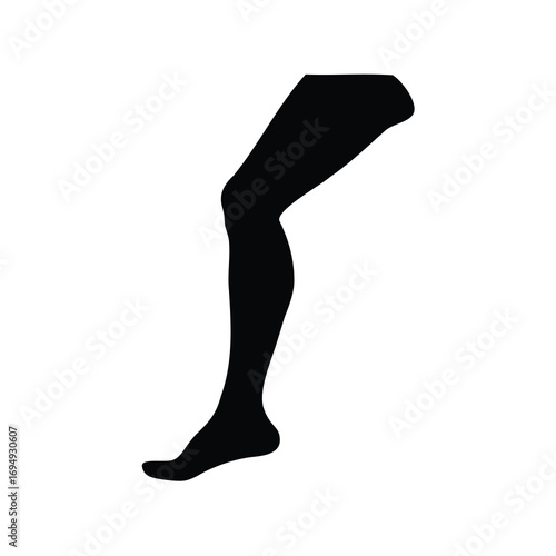 Black Leg Silhouette Illustration on a White Background Artistic Rendering