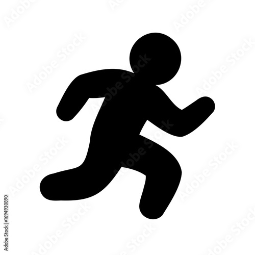 Silhouette of a person in motion representing running or escaping danger