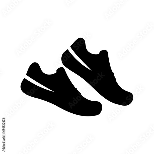 Minimalist Silhouette of Running Shoes with Stripe Accents for Athletic Lifestyle