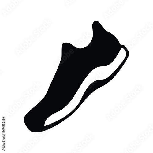 Silhouette of a running shoe, athletic shoe, trainer, or sneaker illustration