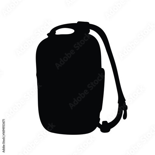 Silhouette of a Backpack with Shoulder Straps for Hiking or Travel