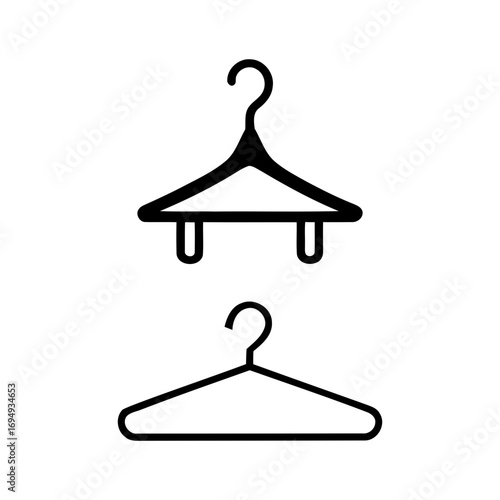 Clothes hangers icon on white background. hanger isolated on white background