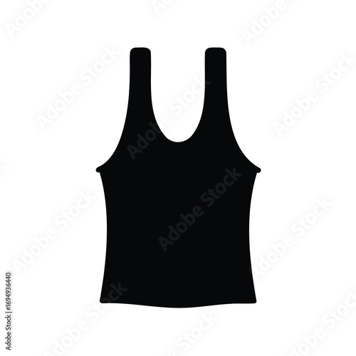 Black Tank Top Silhouette Illustration for Fashion and Apparel Design Projects