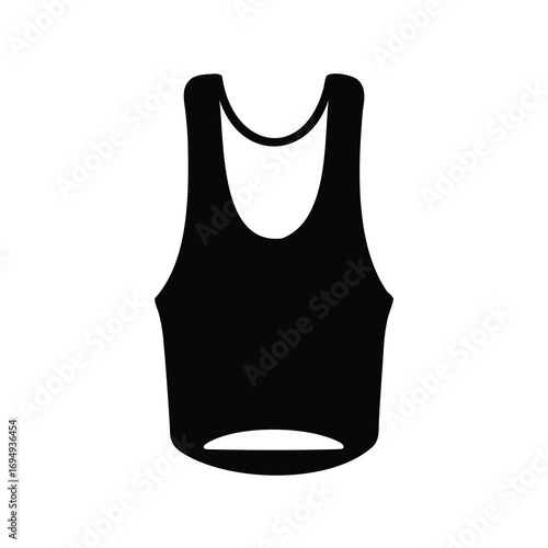 Simple Black Tank Top Silhouette Design for Apparel and Graphics Projects