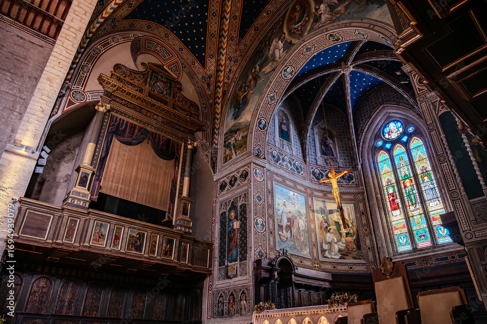 Obraz premium The Cathedral of Saints Mariano and Giacomo is the mother church of the Diocese of Gubbio. It is dedicated to Saints Mariano and Giacomo, martyrs of Lambaesi in Numidia.