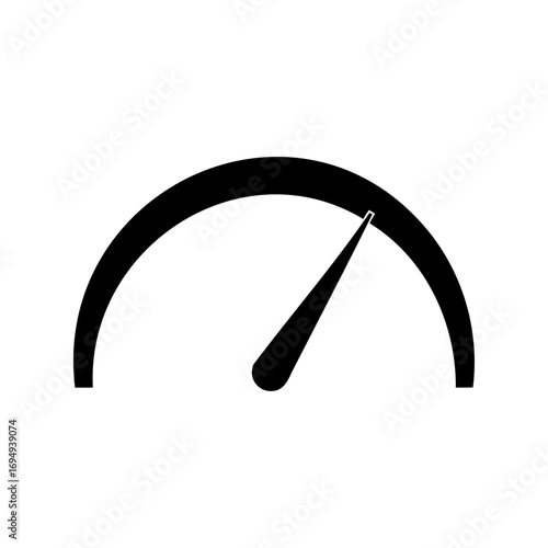 Minimalistic Black Speedometer Illustration Indicating a Moderate Level of Performance
