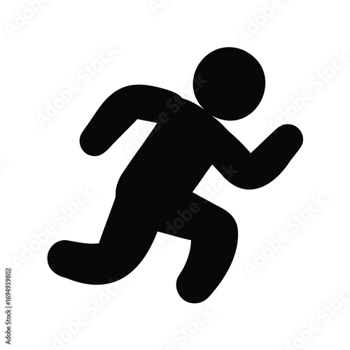 Silhouette of a running person, representing speed, agility, and physical activity