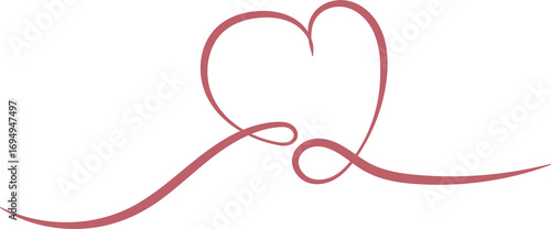 Minimal heart line art PNG illustration. Simple hand drawn love symbol outline with transparent background for Valentine’s Day, wedding design, stickers, greeting cards, and digital decoration