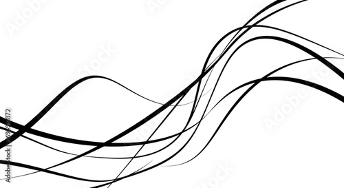 Dynamic black and white abstract lines creating fluid motion