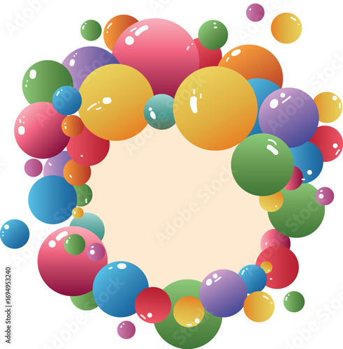 Wallpaper Mural A background in the form of a circle with colorful balls Torontodigital.ca