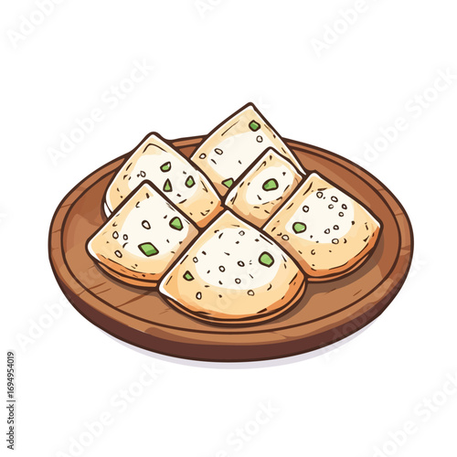 Manti, flat 2D isometric cartoon vector image isolated on white background.