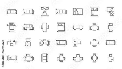 CAD Furniture Blocks | Mobiliario Plan View Vector for Architecture and Interior Design