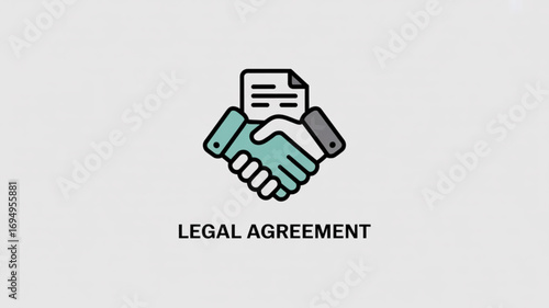 A handshake icon with a document, representing a legal agreement and partnership