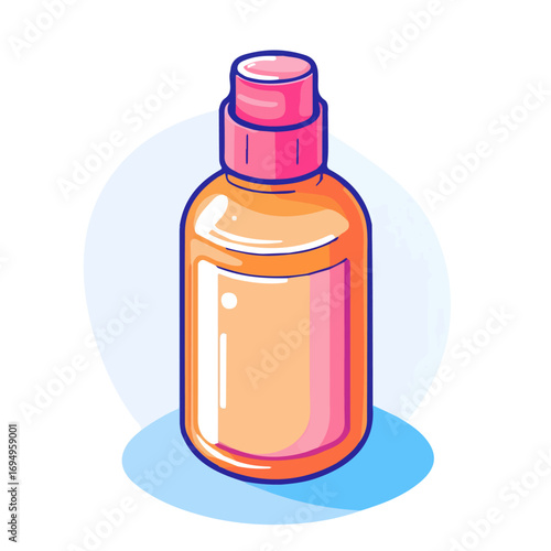 Skin Toner, 2D isometric flat cartoon vector illustration isolated on white background.
