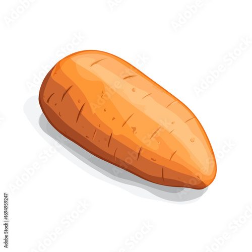 Sweet Potato, 2D isometric flat cartoon vector illustration isolated on white background.