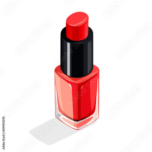 Nail Polish, 2D isometric flat cartoon vector illustration isolated on white background.