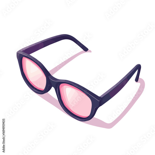 Teachers Glasses, cartoon vector illustration, flat 2D isometric style, white background.
