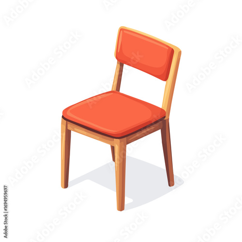 Wallpaper Mural Dining Chair, cartoon vector illustration, flat 2D isometric style, white background. Torontodigital.ca