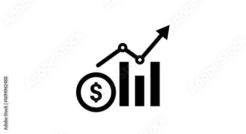 Growth and profit: minimalist icon of financial success
