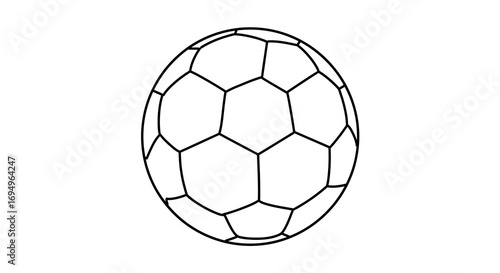 Classic soccer ball outline in minimalist style for sports design