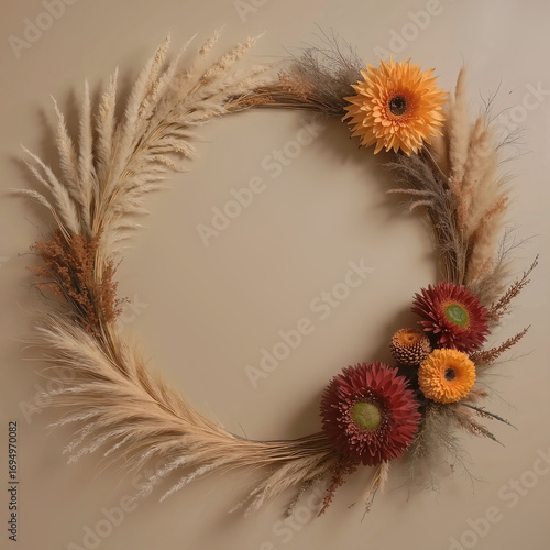 Autumn wreath background