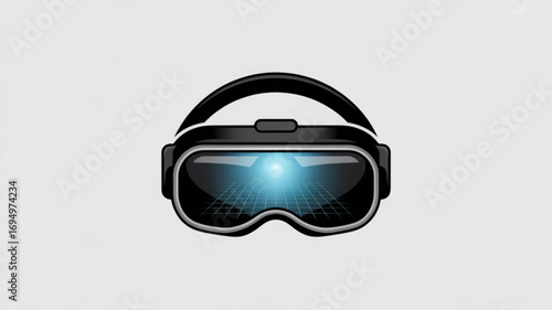 Virtual reality headset modern flat vector illustration for web design and ui futuristic technology and entertainment concept