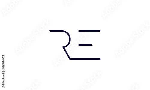 RE initial letters, monogram logo