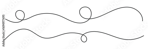 Curved line collection. Set of curly abstract pattern. Looping squiggle wave and curve lines. Decorative swirls and wave borders. Vector illustrator