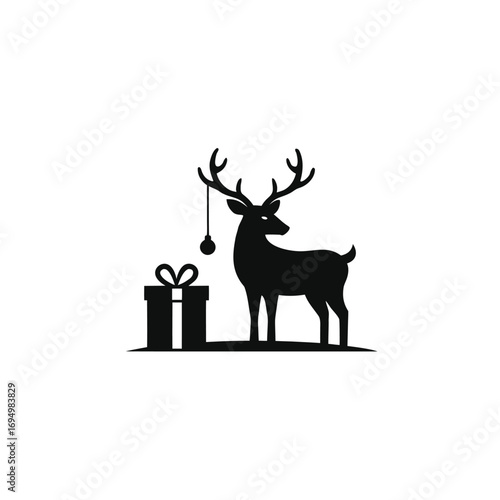 Christmas deer village design deer vector silhouette art illustration