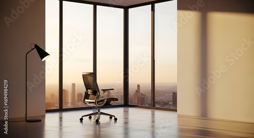 Contemporary Office Interior With City View And Natural Light Is Highly Sought After