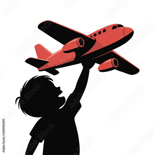 Child Reaching for a Toy Airplane Aspiration and Imagination in Childhood