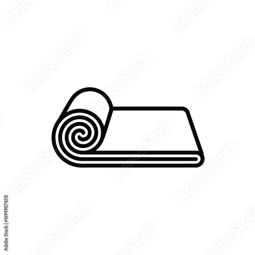 Minimalist icon of rolled mat perfect for exercise or yoga use