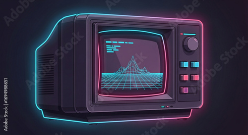 A simple stylized illustration of a green christmas tree adorned with colorful baubles and a yellow star on top set against a clean white background